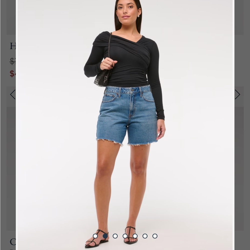 Abercrombie & Fitch “The Loose Short” High Rise Curve Love Jean Short 35 - Picture 8 of 8